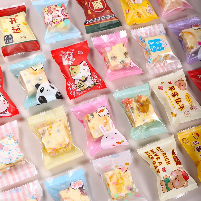 100 Stück 7x9,5cm Chinesisches Neujahr Schneeflocke Knusprige Verpackung Backen Keks Süßigkeiten Maschinengeeignet Versiegelt Event Party Geschenktüten