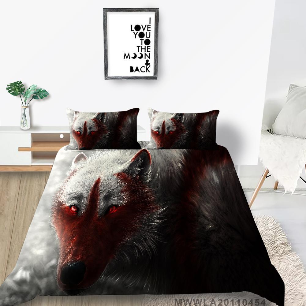 2023 New Style Wolf Print Bed Quilt Cover Comforter Duvet Covers Breathable Kids Friend Gift Cool Creative Home Decor Washable Bedclothes