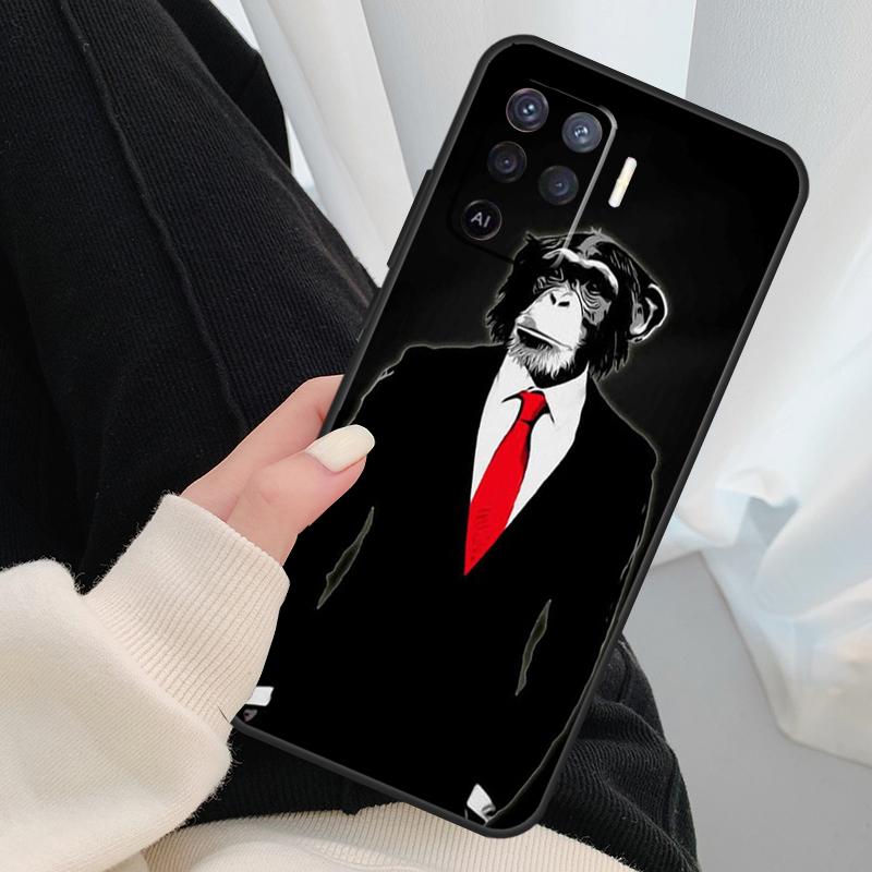 Cartoon Monkey Case For Oppo A18 A38 A58 A78 A98 A80 A60 A40 A96 A76 A16 A94 A74 A54 A15 A17 A57 A77 A5 Pro