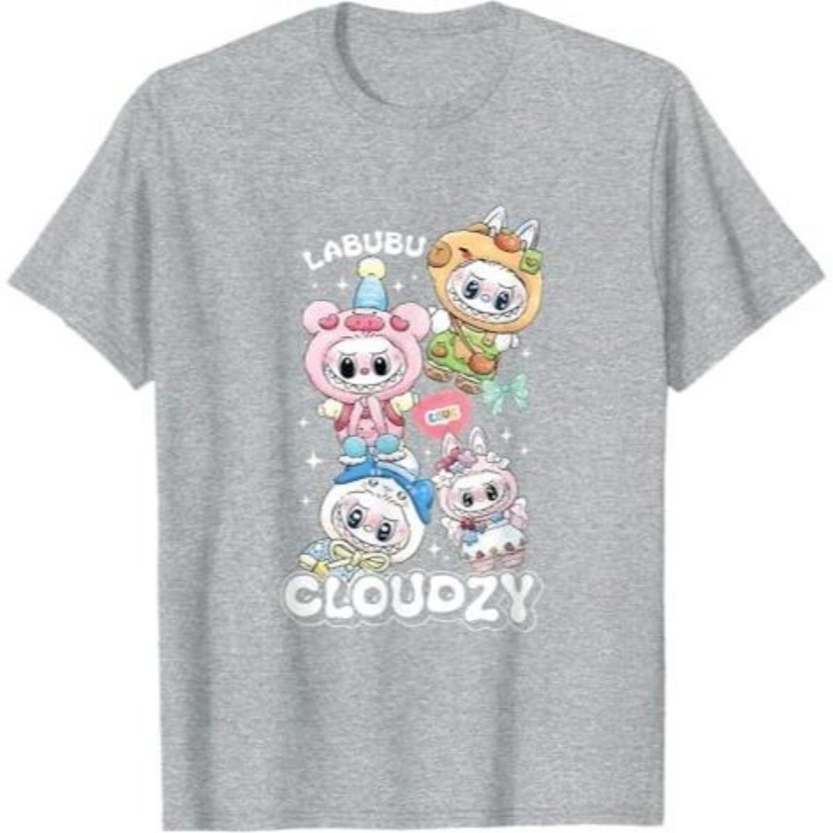 

COTTON T-shirt Funny Halloween Cloudzy Labubu Lover For unisex short sleeve T-Shirt 110