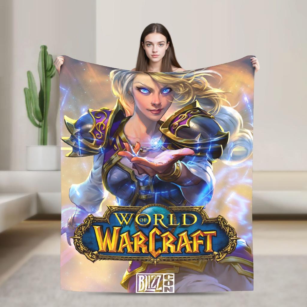 World of Warcraft Game Flannel Blankets Super Warm Throw Blanket for Outdoor Travel Office Aesthetic Bedspread Sofa Bed Cover