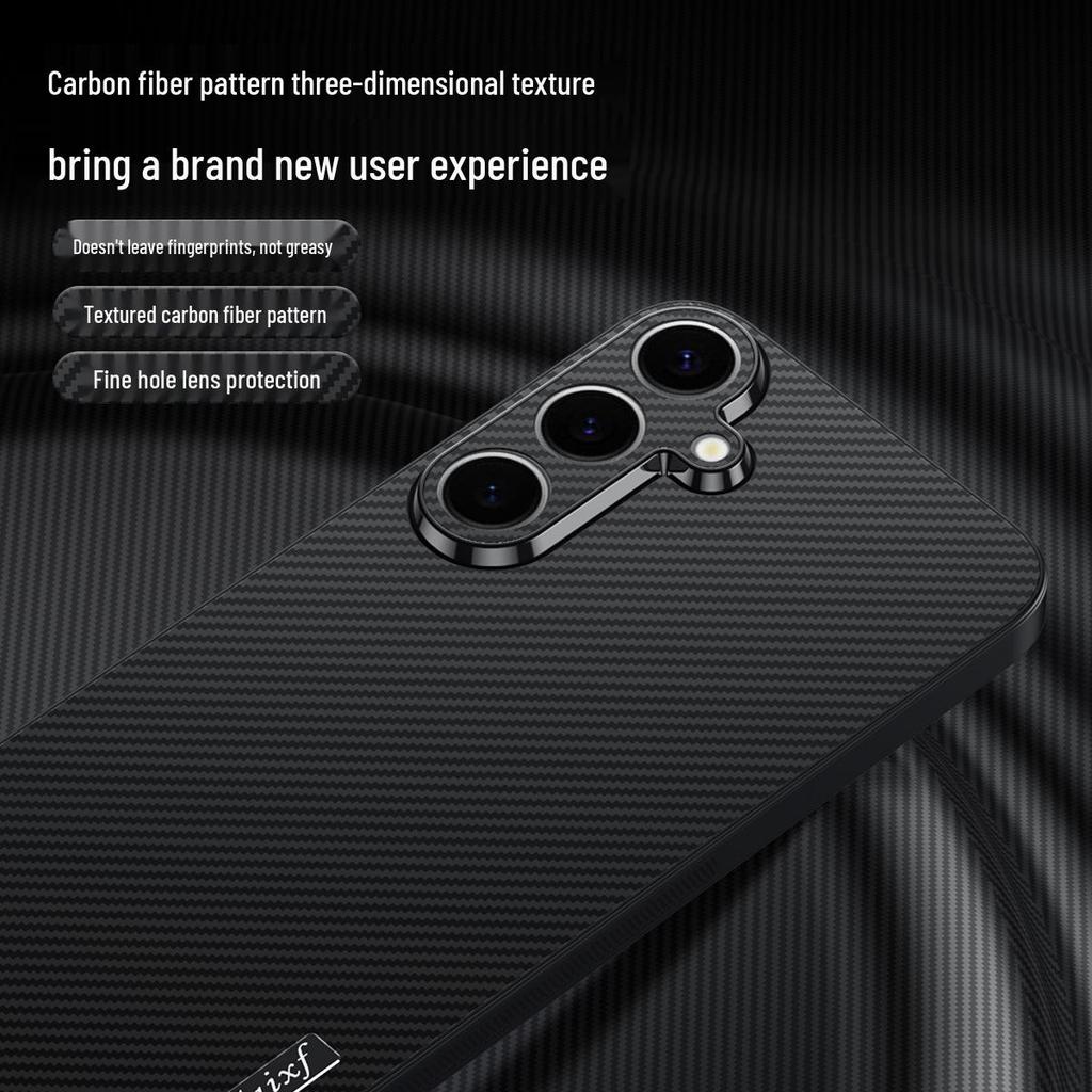 Samsung S25 Ultra Matné pouzdro z uhlíkových vláken s ochranou proti pádu pro objektiv S24 FE