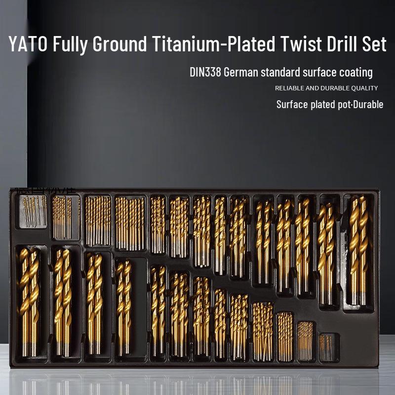 

YATO High-Speed Steel Twist Drill Bit Set for Hand Drills 6-piece full grind titanium-plated drill YT-44673