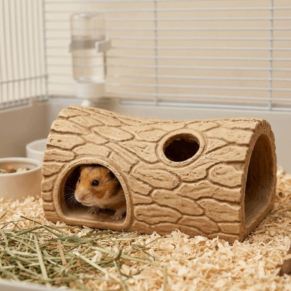 Tree Hole Shape Fish Hollow Shelter Plastic Reptile Shelter Reptile Hideout Cave Reptile Habitat