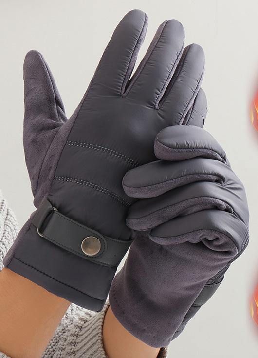 Autumn and Winter Plush Down Cloth Korean Edition Touchscreen Riding and Driving Windproof and Warm Suede Gloves