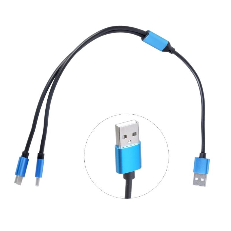 Double Type C Splitter Cable USB A To Type C Extension For Charging Two Devices Simultaneously With One Data Port