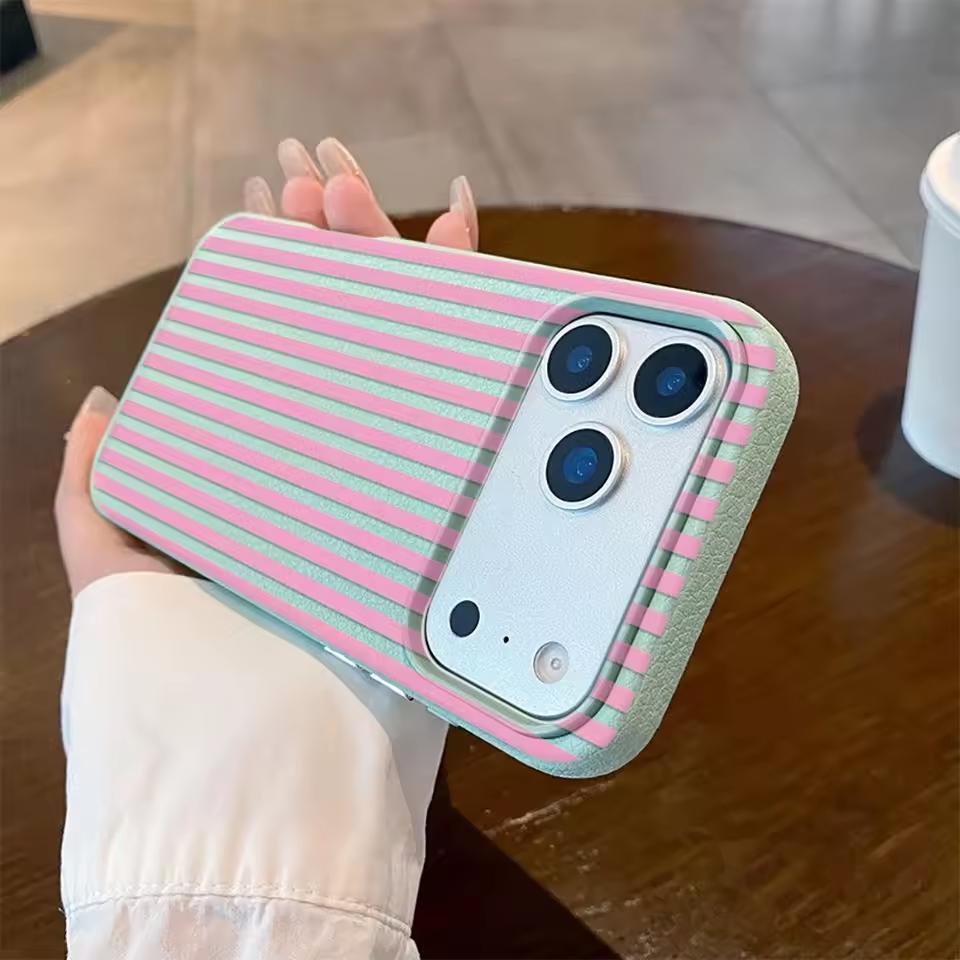 Vertical Stripe Pattern Minimalist Phone Case for iPhone 17 AIR 16 15 14 13 12 11 PRO MAX 16 PLUS Y2K Shockproof Silicone Cover