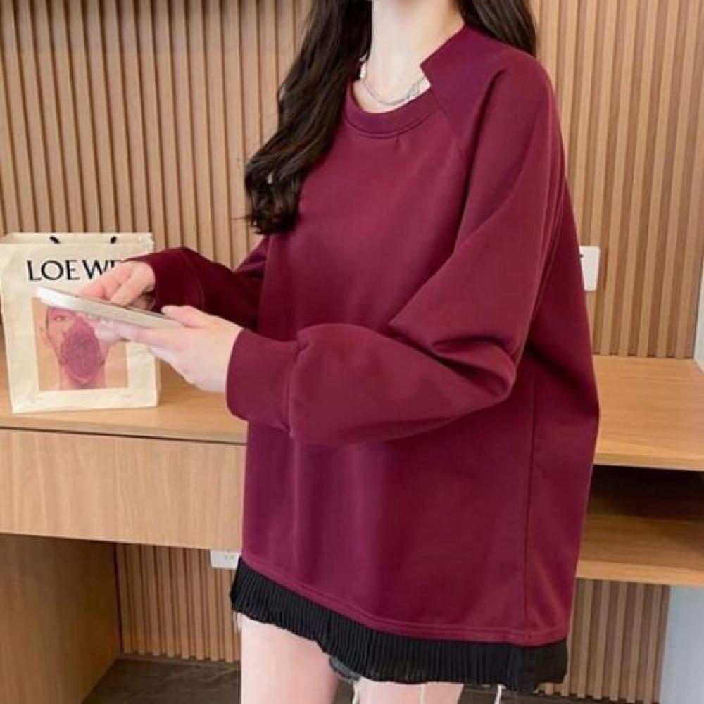 Navava Women Simple Basic Long Sleeve Sweatshirt Nt3050
