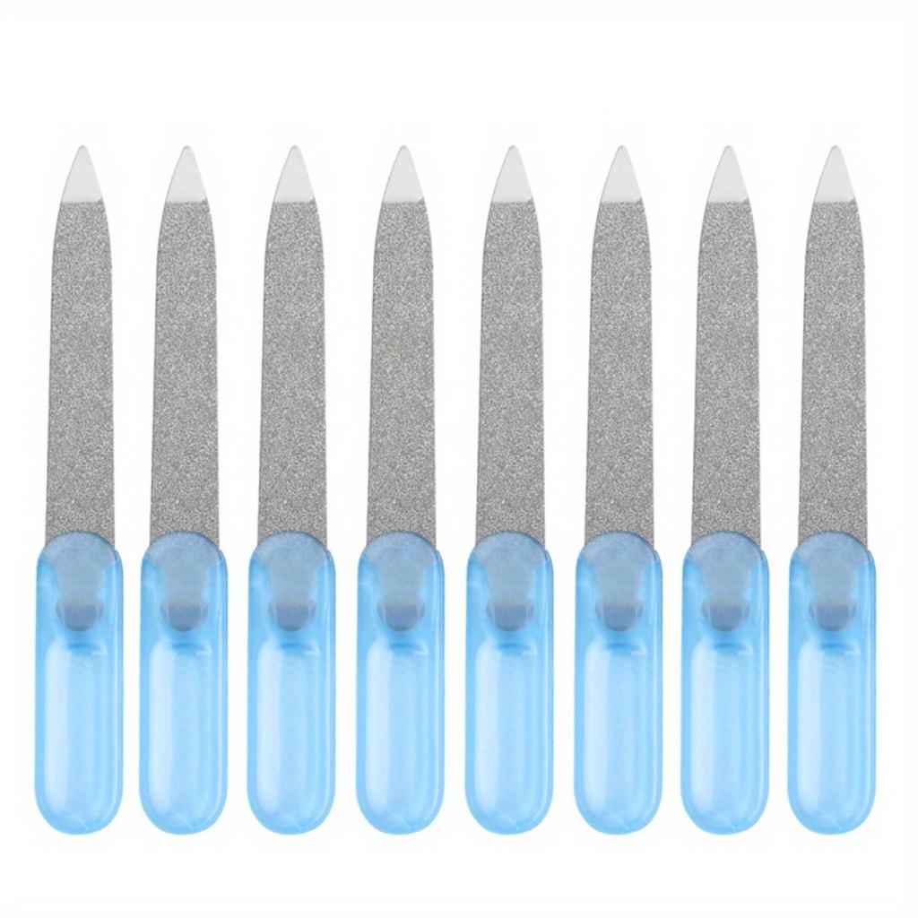 8 Pcs Stainless Steel Double-Sided Nail Files for Professional Manicures At Home and Salon
