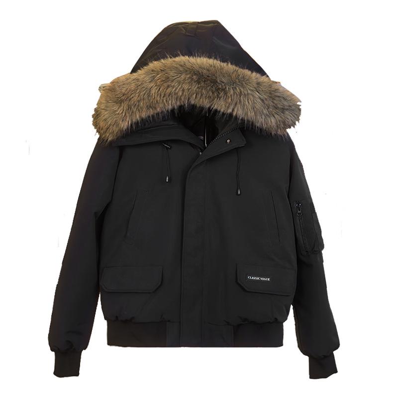 Chaqueta de Plumas de Ganso Estilo Motero Retro Americano de Moda para Hombre 2026