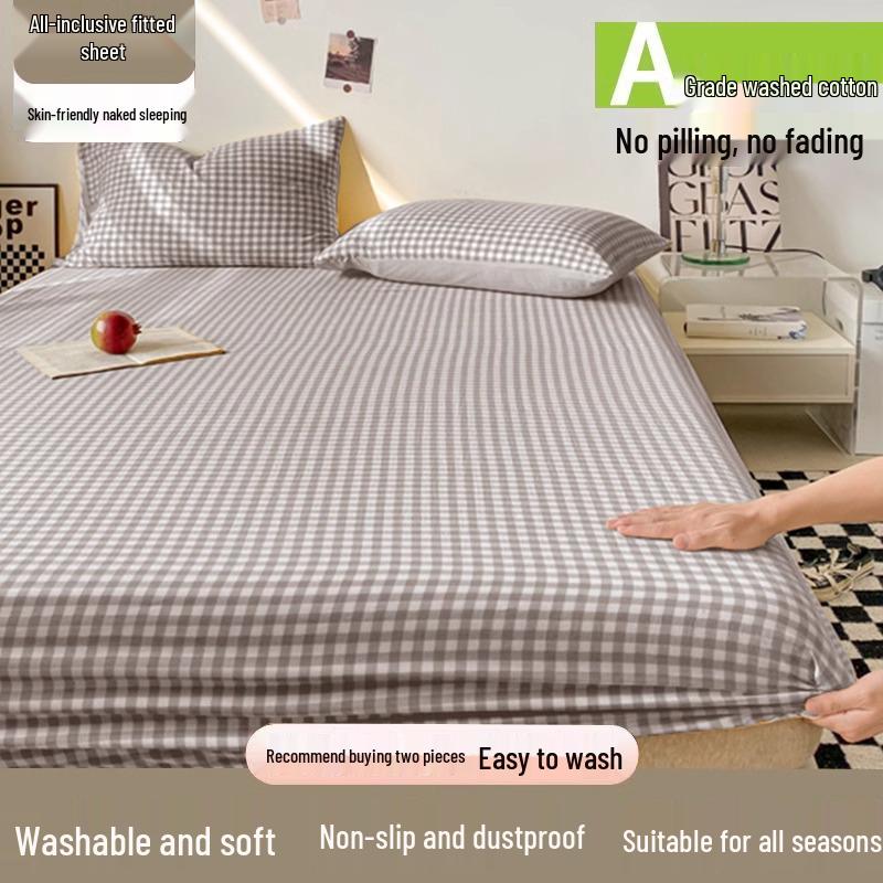 2025 All-Season Solid Color Fitted Sheet - Full Cotton Dustproof Mattress Protector