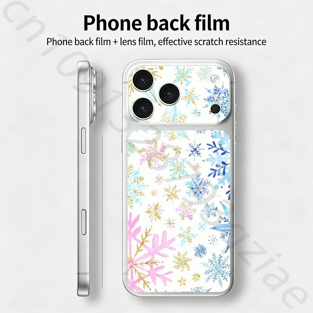 

Christmas Snowflakes TICKET Decal Skin Wrap for iPhone 17 Pro/Pro max Protective Film for Back, Frame, Camera iPhone17promax