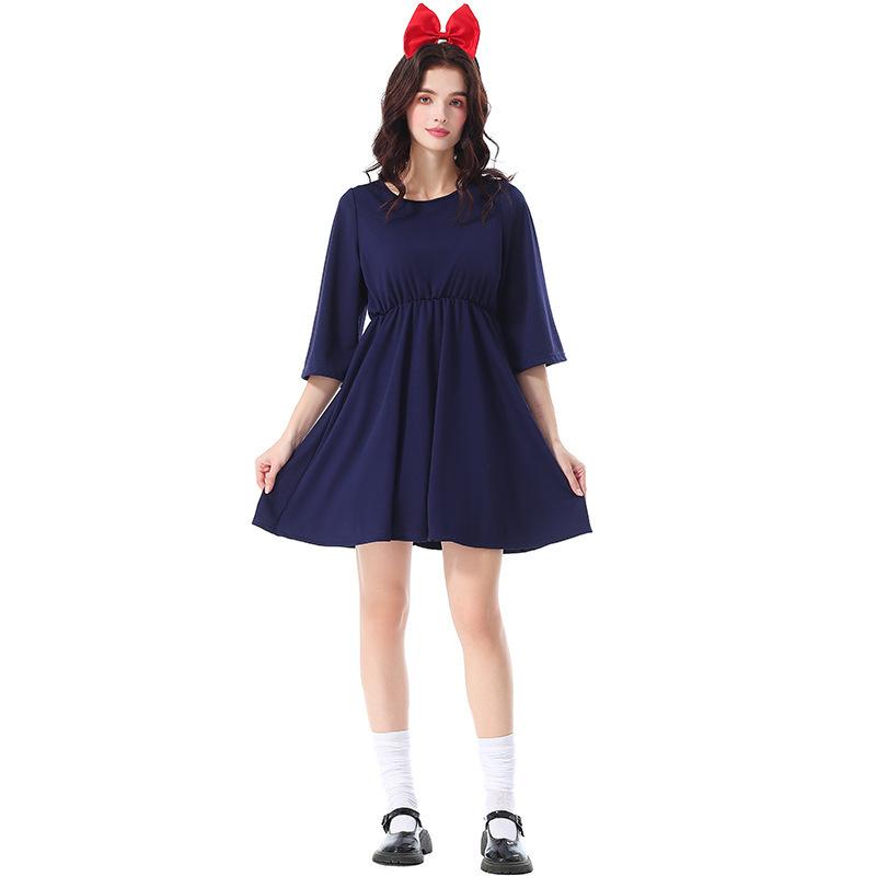 Halloween costumes, dark blue witch cosplay photography photo costume, Halloween Kiki clothes M