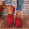 Plus Size Flyknit Pointed Toe Women's Spring 2026 Comfortable Casual Loafers Slip-on Flats