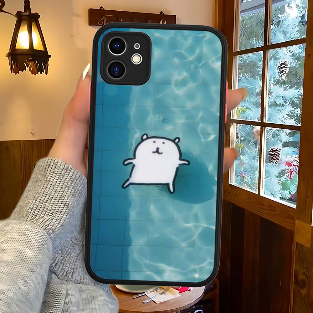 Popular Cute J-Joke B-Bear For IPhone 11 12 13 14 15 16 Pro Max Plus Matte Translucent Phone Cover