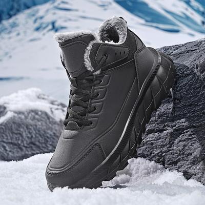 Winter Boots Men 2024 New Outdoor Hiking Shoes Warm Plush Non-slip Ankle Boots Big Size 39-47 Walking Mens Shoes