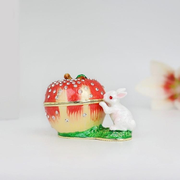 Charming Enamel Squirrel Fruit Designed Alloy Jewelry Box Jewelry Organizers Ideal For Gift Giving And Home Decors