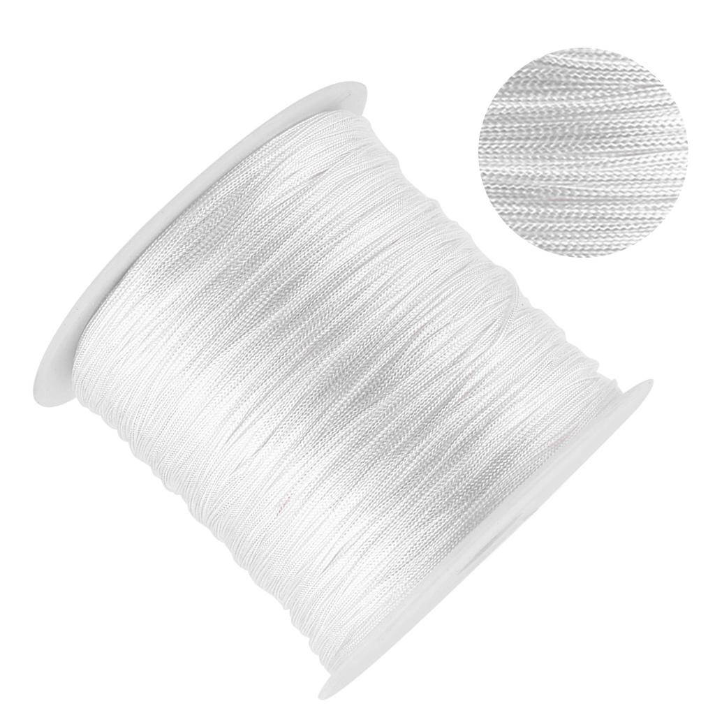 100M x 0.8mm Nylon Chinesischer Knoten Kordel Rattenschwanz Makramee Shamballa Faden Schnur Weiß