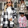 Fashion Autumn and Winter Women's Lapel Long-sleeved Mid-length Plaid Single-breasted Double-sided Velvet Casual Jacket