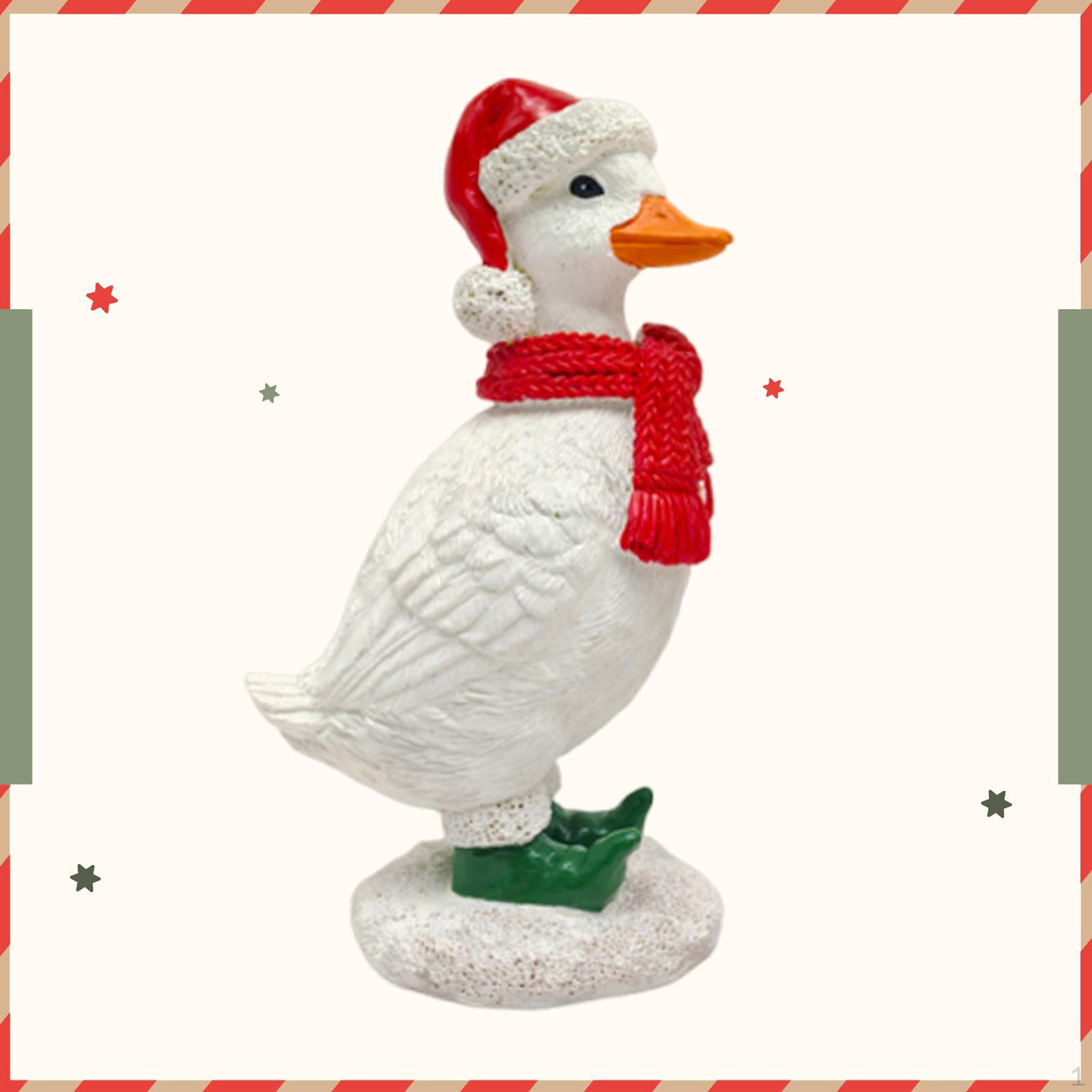 

Christmas Animal Figurine Farm Statue Decor Decorative Xmas Ornament for Shop Duck