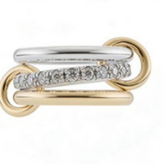 Copper Stackable Interlocking Zirconia Rings - Handmade Bestseller
