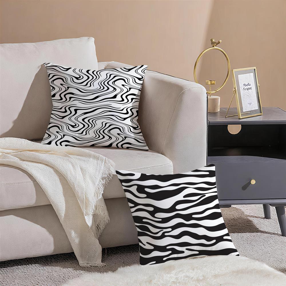 classic black and white zebra pattern Cushion Cover Linen Cushion Cover Soft Decorative Case for Sofa Home Decor
