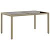 Day and Night - Day and Night Garden Table Tempered Glass Beige Synthetic Rattan 150x90x75 Cm