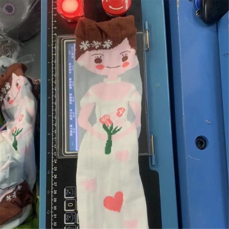 Hochzeits-Crew-Socken Geschenk Cartoon Brautpaar-Muster Baumwollsocken Verheiratete Dekoration Verlobung Flitterwochen Unverzichtbares Geschenk