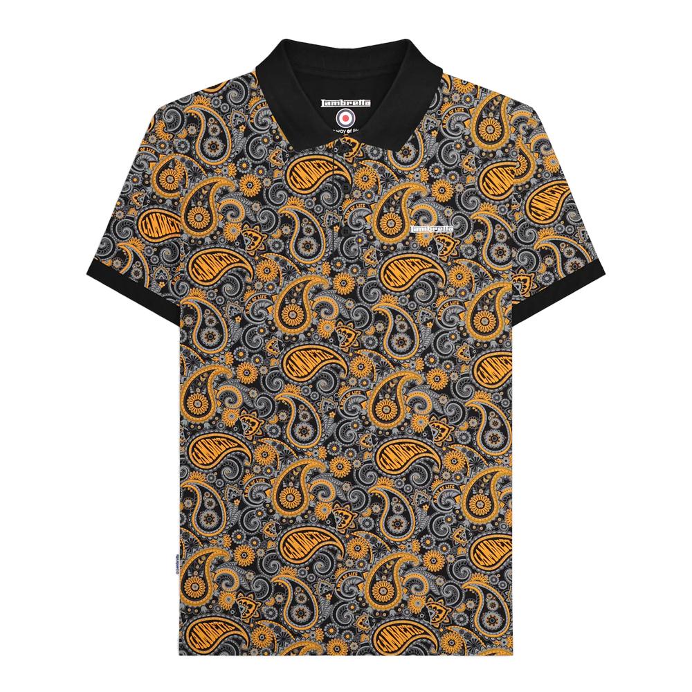 Lambretta Mens Paisley Polo Shirt