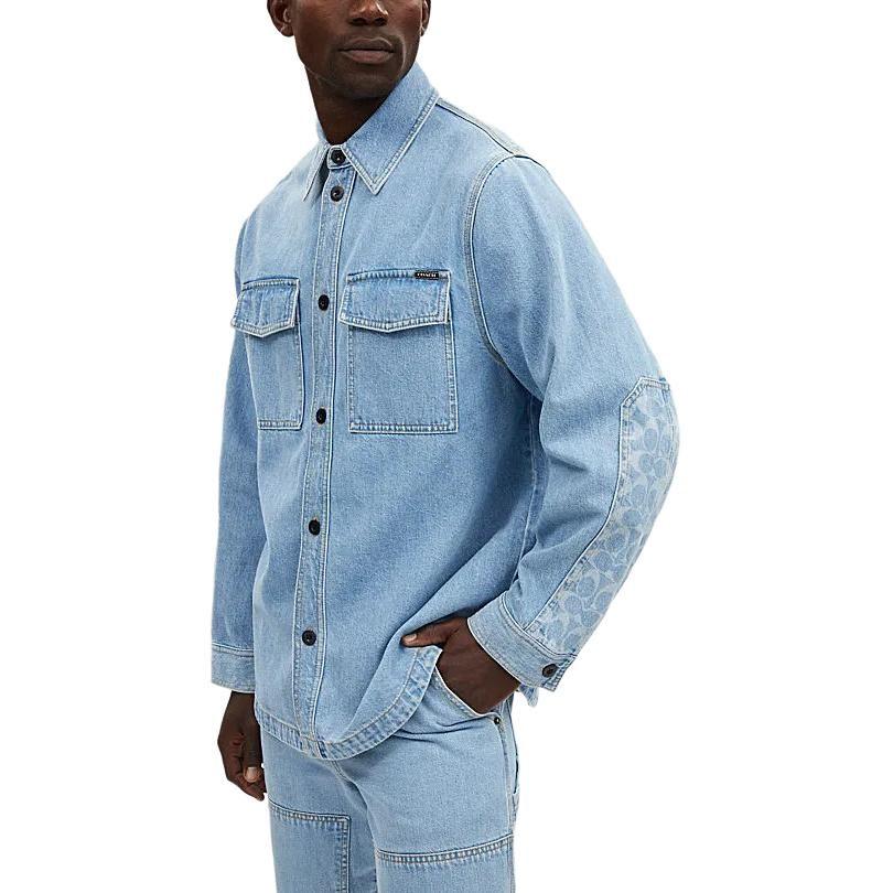 Coach SS24 Shirt Men's Light Indigo CM799-NIM