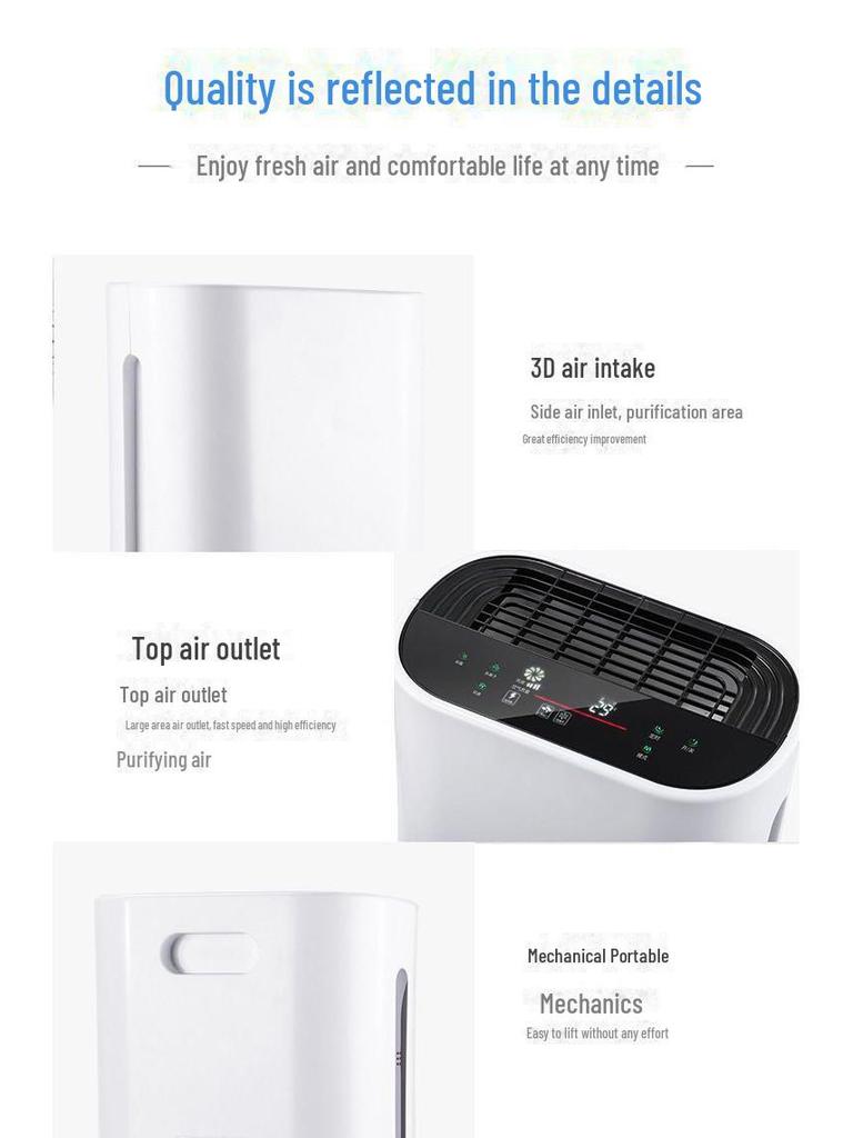 Home Air Purifier for Formaldehyde and Smoke Odor Removal with Negative Ion Technology