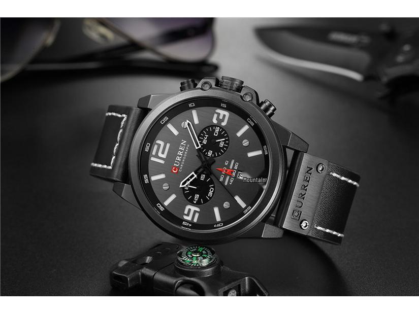 CURREN 8314 Pánské multifunkční sportovní chronografové vodotěsné křemenné hodinky