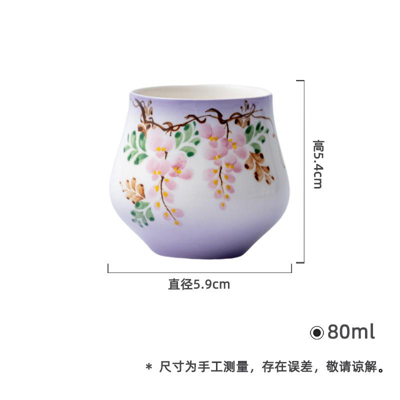 Handbemaltes Lila Glyzinien Spitzen Serie Tee Set Kollektion Kung Fu Teekanne Deckel Schale Ständer Tasse Kanne Lagerung Tee Waschschale Teezubehör