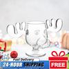 1-3PCS Christmas Elk Glass Cup 8Oz Milk Moose Mug Christmas Reindeer Head Beer Water Cup Xmas Holiday Party Drinkware Cup Gifts