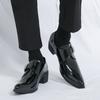 Luxury Black High Heel Men's Shoes Fashion Moccasin For Men Wedding Shoes Casual Dress Leather Pointed Toe Shoes Man Oxford Shoe