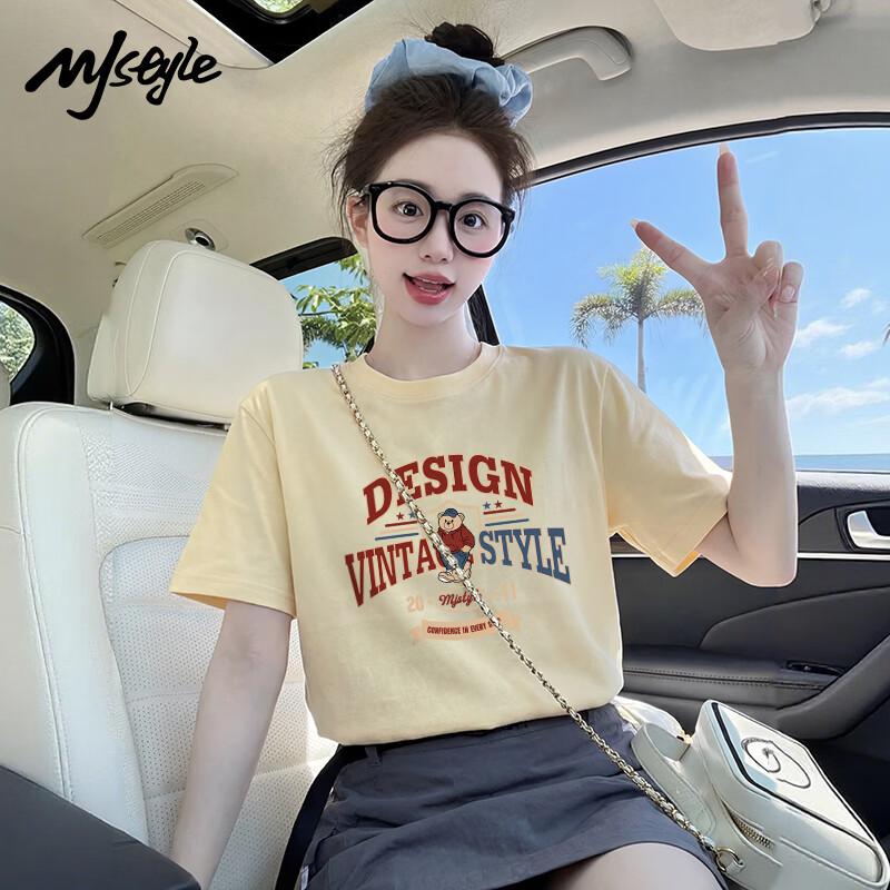 

MJ STYLE Women s American Style Cotton Pocket Bear T-Shirt XL