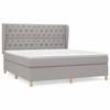 3128773 vidaXL Lit à sommier tapissier avec matelas Gris clair 160x200cm Tissu