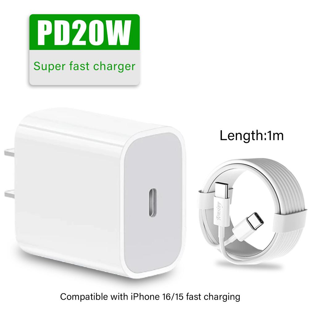 20W Ladegerät Typ-c für iPhone 16 15 pro plus max USB-C Ladegerät Apple Watch Adapter PD20W für iPad Ladegerät Schnellladung US-Stecker