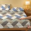 Simple 1 Modern Rectangular Geometry Printed Matte Fitted Sheet, Bedroom Printed Bed Cover, Bedding Excluding Pillowcases