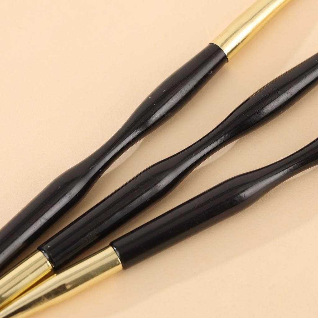 3 Stück Schwarze Stange Schmale Taille Maniküre-Stifte, Bemalter Stift, Linienziehstift, Doppelseitiger Mehrzweck-Maniküre-Stift