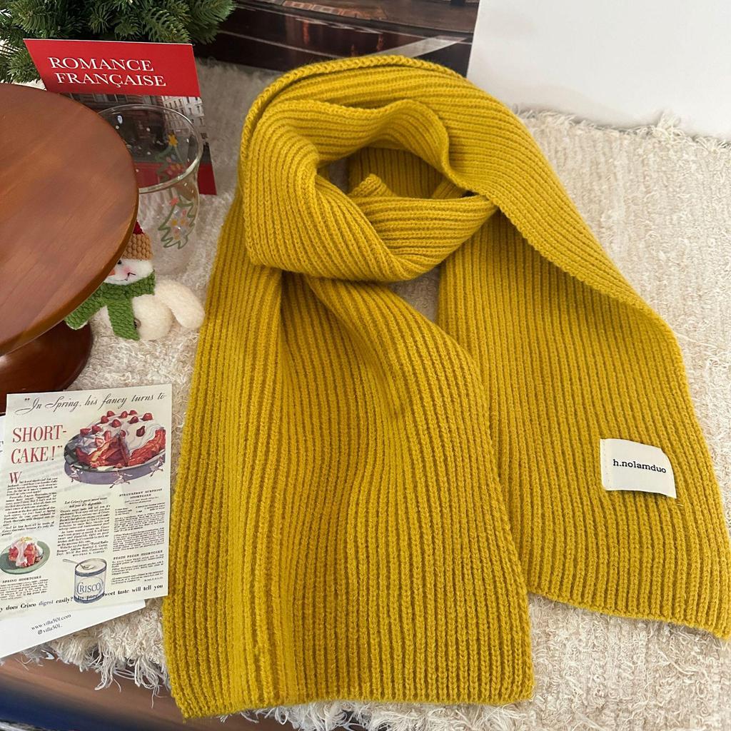 Gestrickter Schal im koreanischen Stil: Gemütlicher Winter-Nackenschal für Damen & Herren, einfarbig, warm & vielseitig.