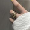 Trendy niche unique design Women's fashion ring set Zirconia open ring small video with the same geometric personalized Women's finger ring shining je