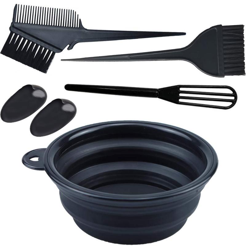 SUSU Hair Dye Brush And Bowl Set Ear Caps Dye Mixer Hair Tint Dying Coloring Applicator Dye Tool Hairdressing Styling Accessory