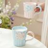 Pearl Glaze Hand-painted Relief Mug Home Office Light Luxury High-end Ceramic Water Cup High Value Cross-border Cup