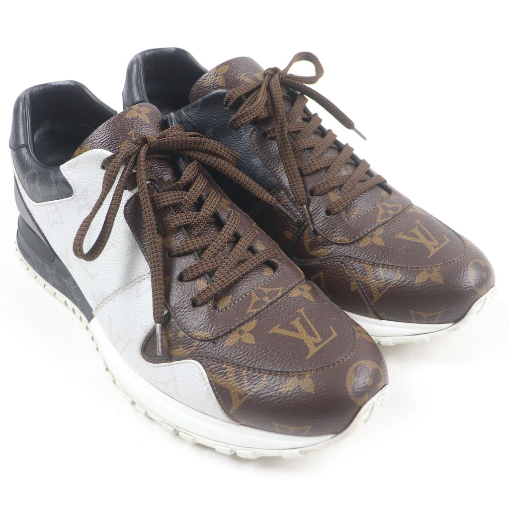 Great LOUIS VUITTON Low cut sneakers LV Runaway Line Monogram leather mens 7.5 Used