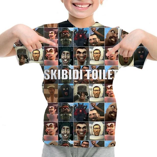 Vtipné tričko Skibidi Toilet Ležérne Detské Tričko s Krátkym Rukávom pre Chlapcov Topy 3D Potlač Krátky Rukáv