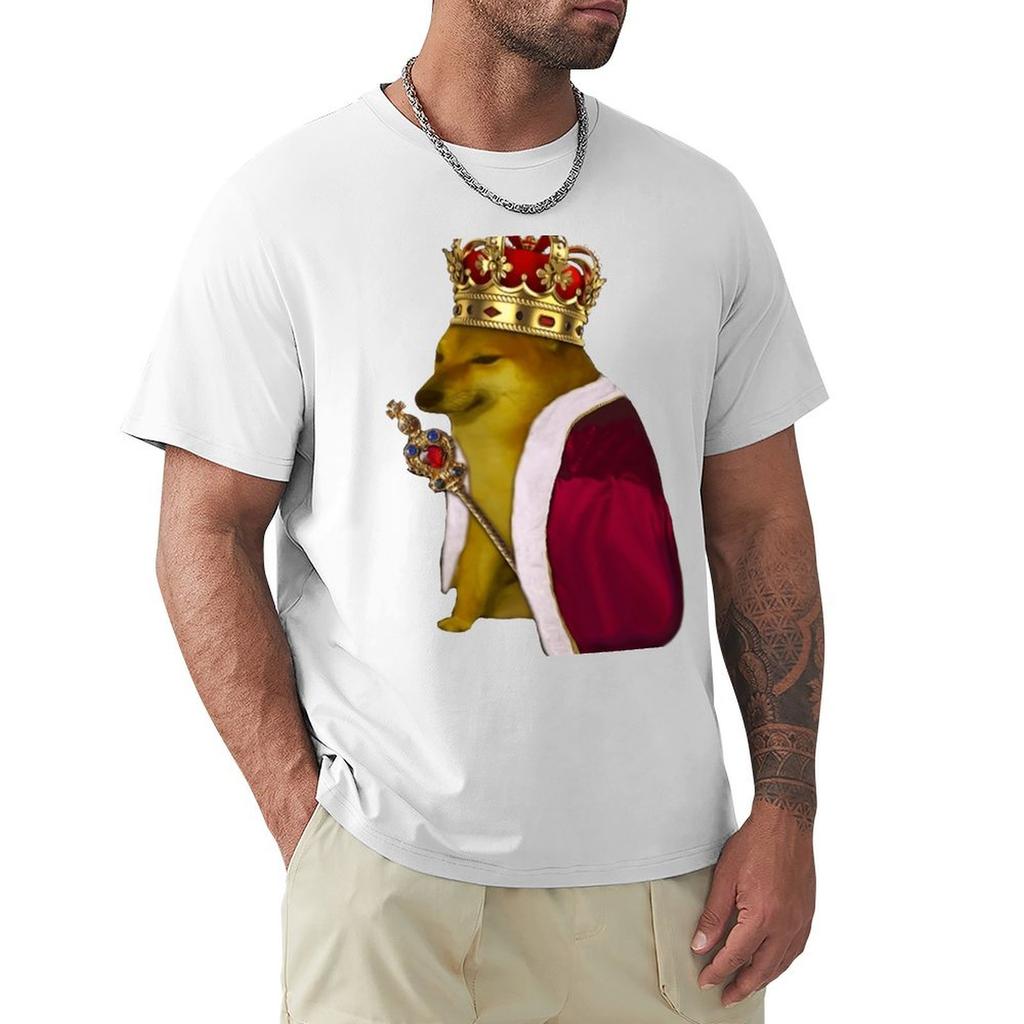 Cheems King T-Shirt Plus Size Tops Customs New Edition Workout Shirts For Men