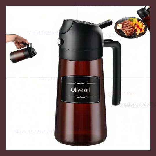 

Диспенсер для масла 2-в-1 и распылитель 16 унций Герметичная бутылка для оливкового масла для приготовления пищи, аэрофритюрницы, барбекю, кухни и использования в торговле