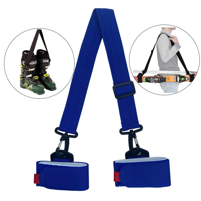Ski Carrier Strap Snowboard, Pole and Boot Carry Sling Straps Adjustable Ski Wraps Cushioned Shoulder Skiing Gear Equipment
