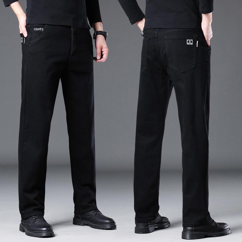 

Мужские модные черные джинсы на молнии: Свободные, прямые, эластичные повседневные брюки на весну и осень 2023 г. 36 (2 9 ) 180 jin